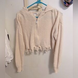 Wild Honey Distressed Zip Hoodie